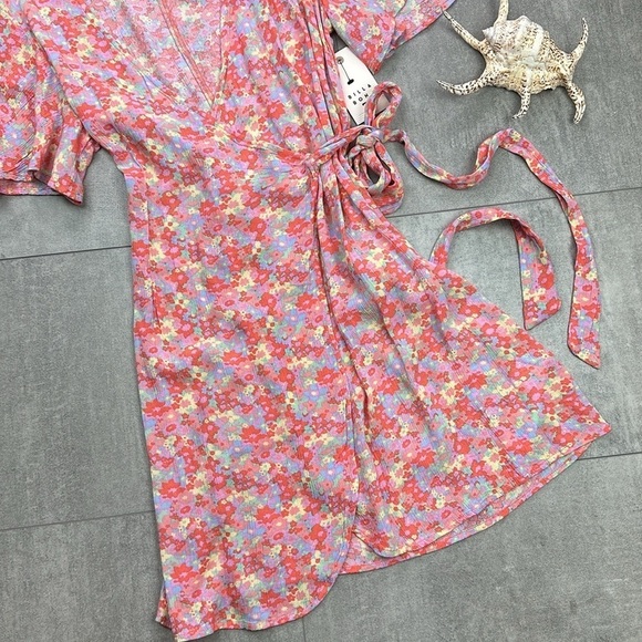 🔆BILLABONG🔆 ALL FOR YOU 2 WRAP DRESS adjustable, beach, activewear, floral - Picture 7 of 13